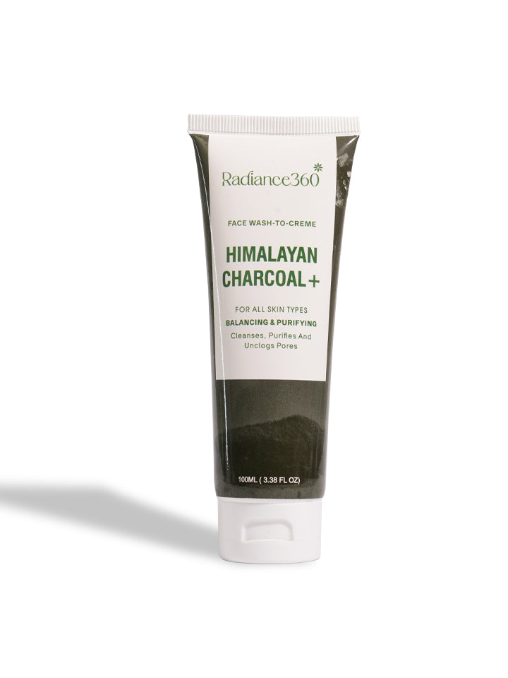 Tube of Radiance360 Himalayan Charcoal cream on a white background