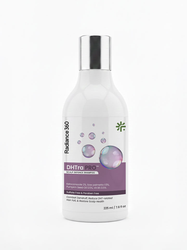 Shampoo bottle with a white label on a white background